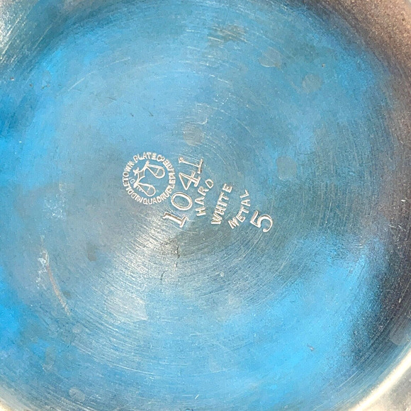 Middletown Plate Co. QuadruplePlate 1041 Hard White Metal #5 Teapot Kettle Vtg - Picture 7 of 12